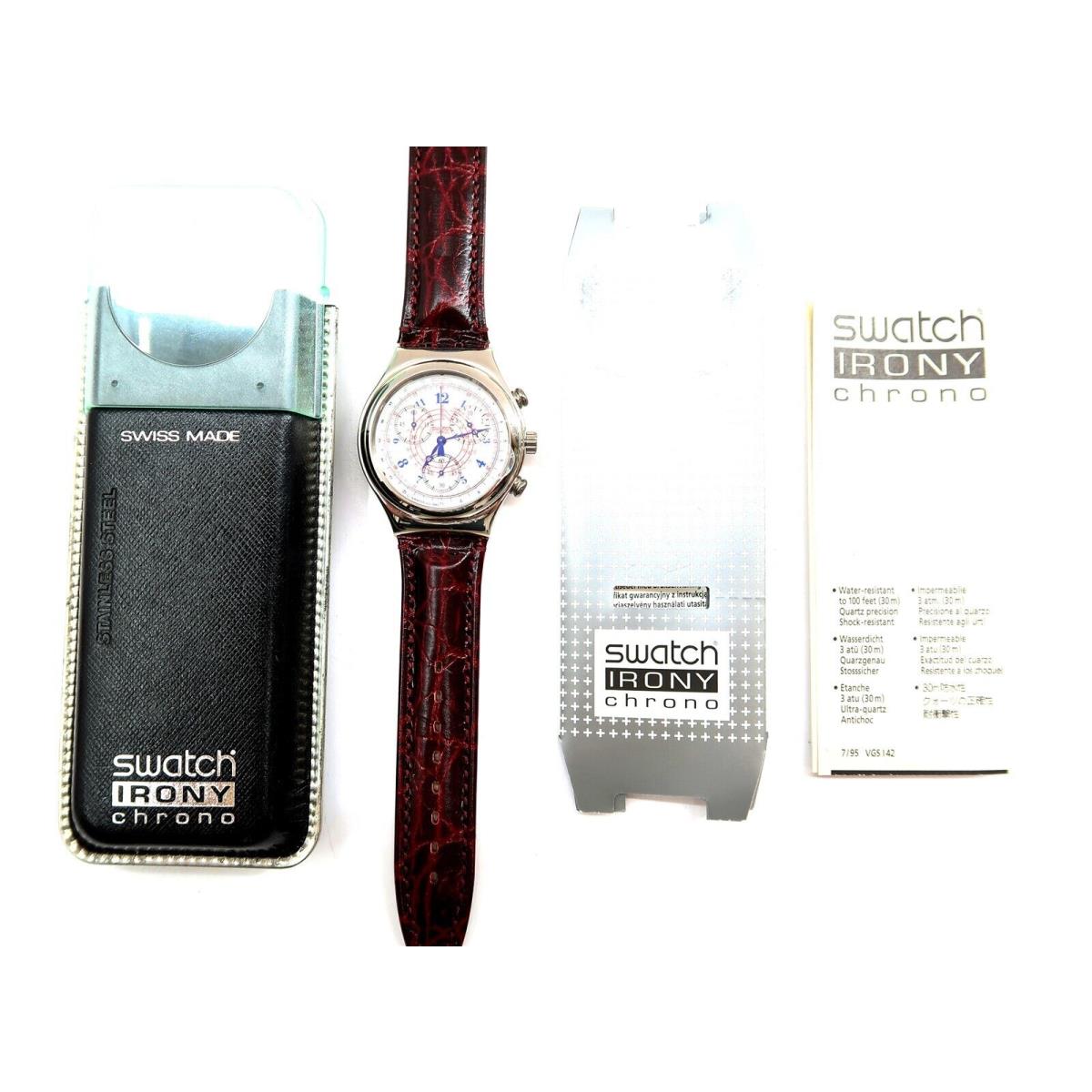 Swatch Irony Chrono Watch Richesse Interieure YCS103 with Case Papers 1996