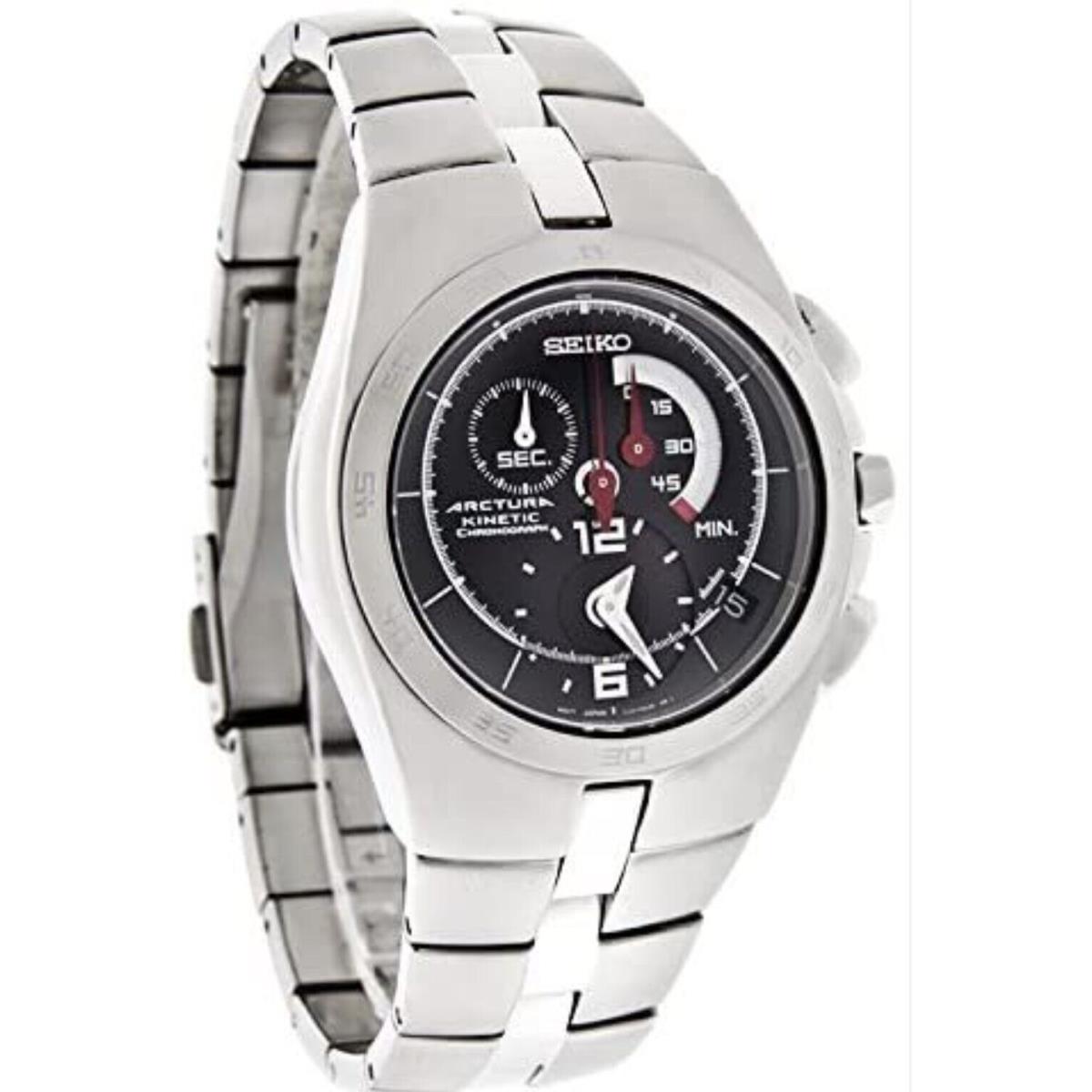 Seiko Arctura SNL003P1 Kinetic Chronograph Black Dial Stainless Steel Watch