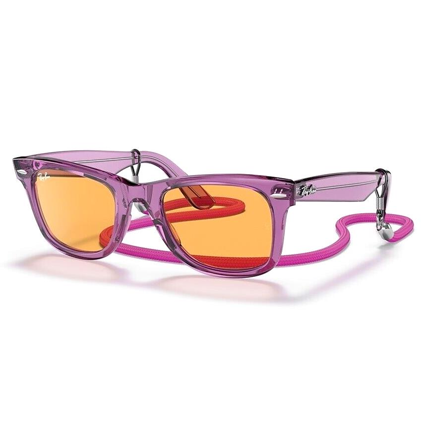 Ray Ban Sunglasses Wayfarer RB2140 661313 50-22 Transparent Violet Orange