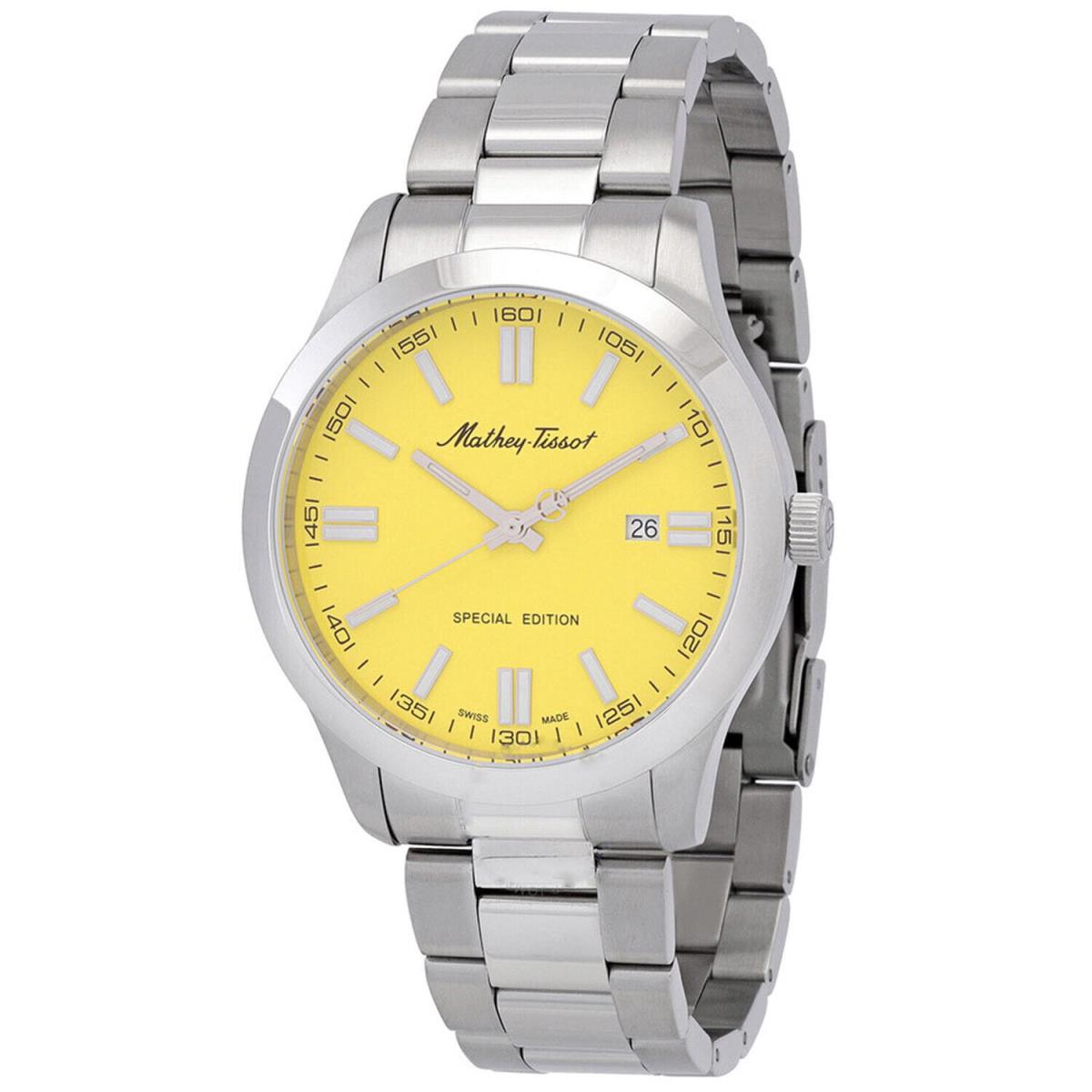 Mathey Tissot Men`s Mathy I Jumbo Yellow Dial Watch - H455J