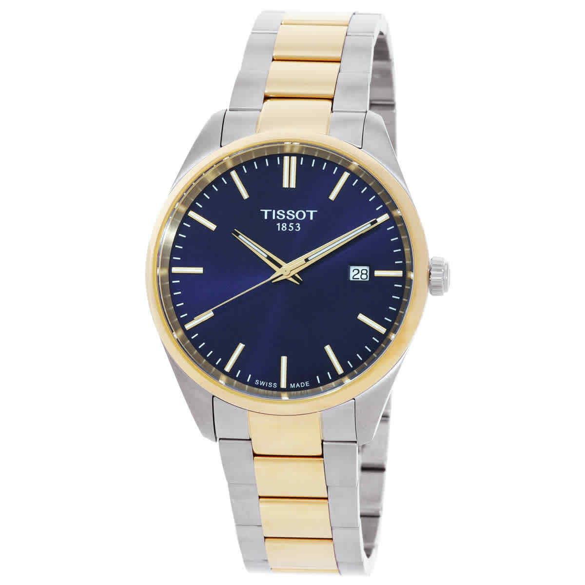 Tissot PR 100 Quartz Blue Dial Two-tone Men`s Watch T1504102204100