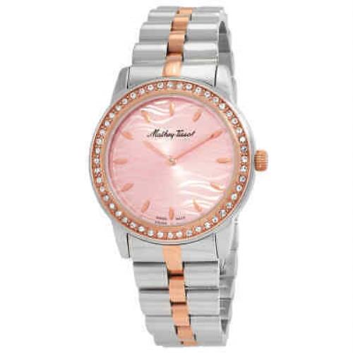 Mathey-tissot Artemis Quartz Pink Dial Ladies Watch D10860BQPK - Dial: Pink, Band: Two-tone (Silver-tone and Rose Gold PVD), Bezel: Silver-tone