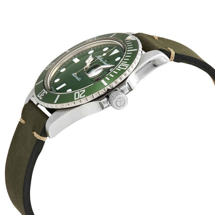Mathey-tissot Mathey Vintage Automatic Green Dial Men`s Watch H9010ATLV - Dial: Green, Band: Green, Bezel: Silver-tone