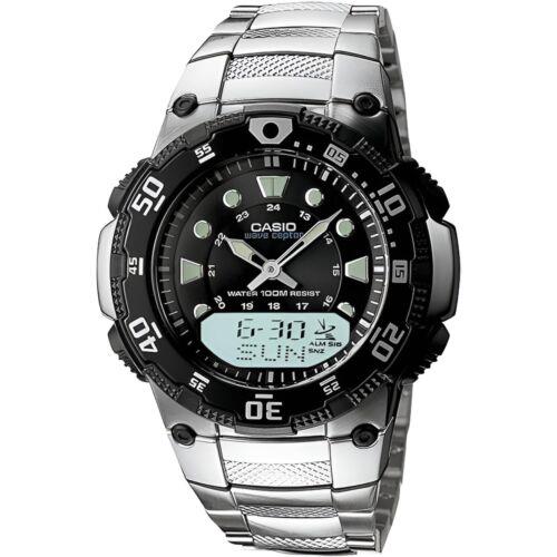 Casio Men`s Digital Watch Wave Ceptor Black and Grey Dial Strap WVA-107HDA-1AVCF