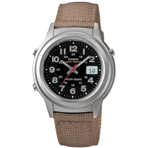 Casio Men`s Watch Wave Ceptor Atomic Timekeeping Black Dial Strap WVQ-140BA-5B