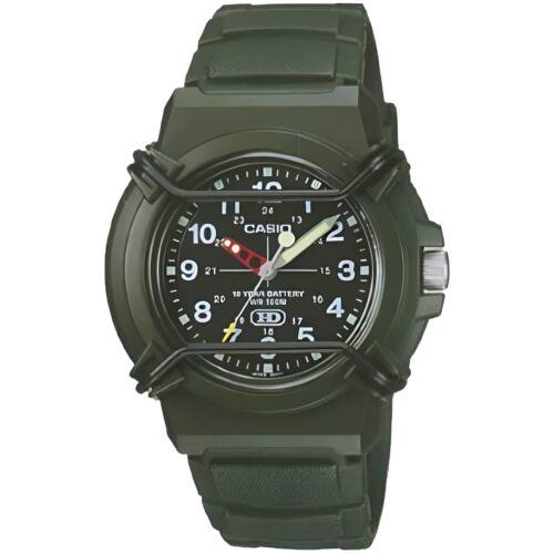 Casio Men`s Watch Quartz Black Dial Green Resin Strap Date Display HDA-600C-3B