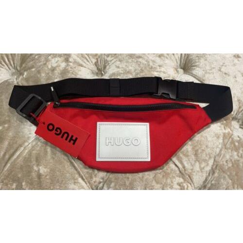 Hugo Boss Hugo Big Front Logo Belt Bag Banana Fanny Pack Unisex Travel Red