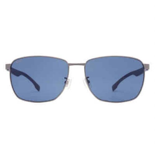 Hugo Boss Blue Rectangular Men`s Sunglasses Boss 1469/F/SK 0R81/KU 62
