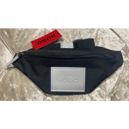 Hugo Boss Hugo Big Front Logo Belt Bag Banana Fanny Pack Unisex Travel Black