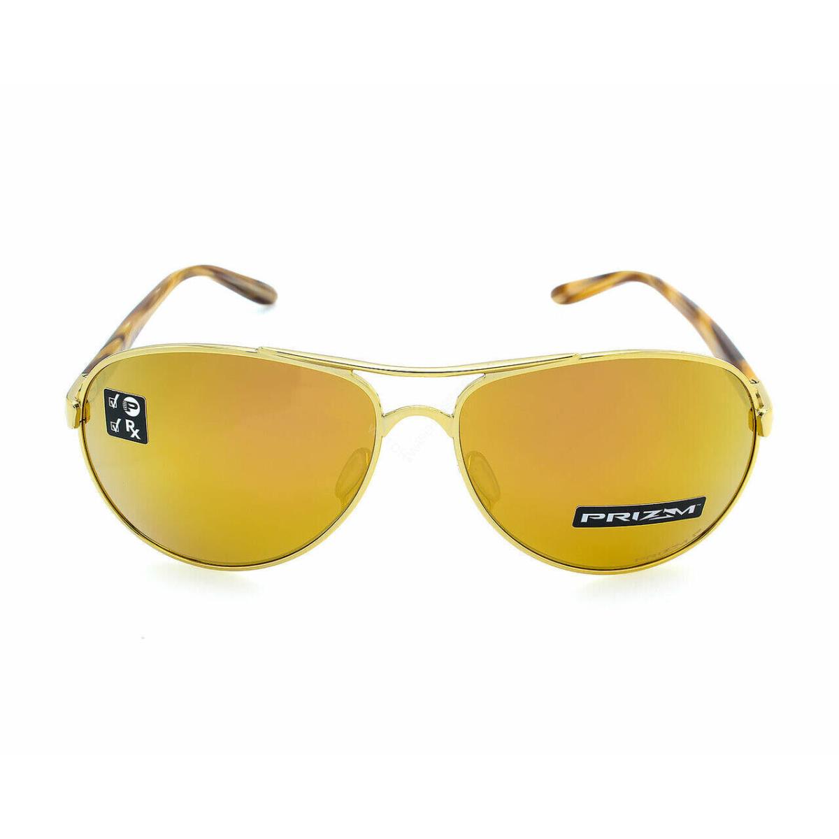 Oakley Feedback Polished Gold Women`s Sunglasses OO4079-3759 - Frame: Polished Gold, Lens: Prizm Rose Gold Polarized