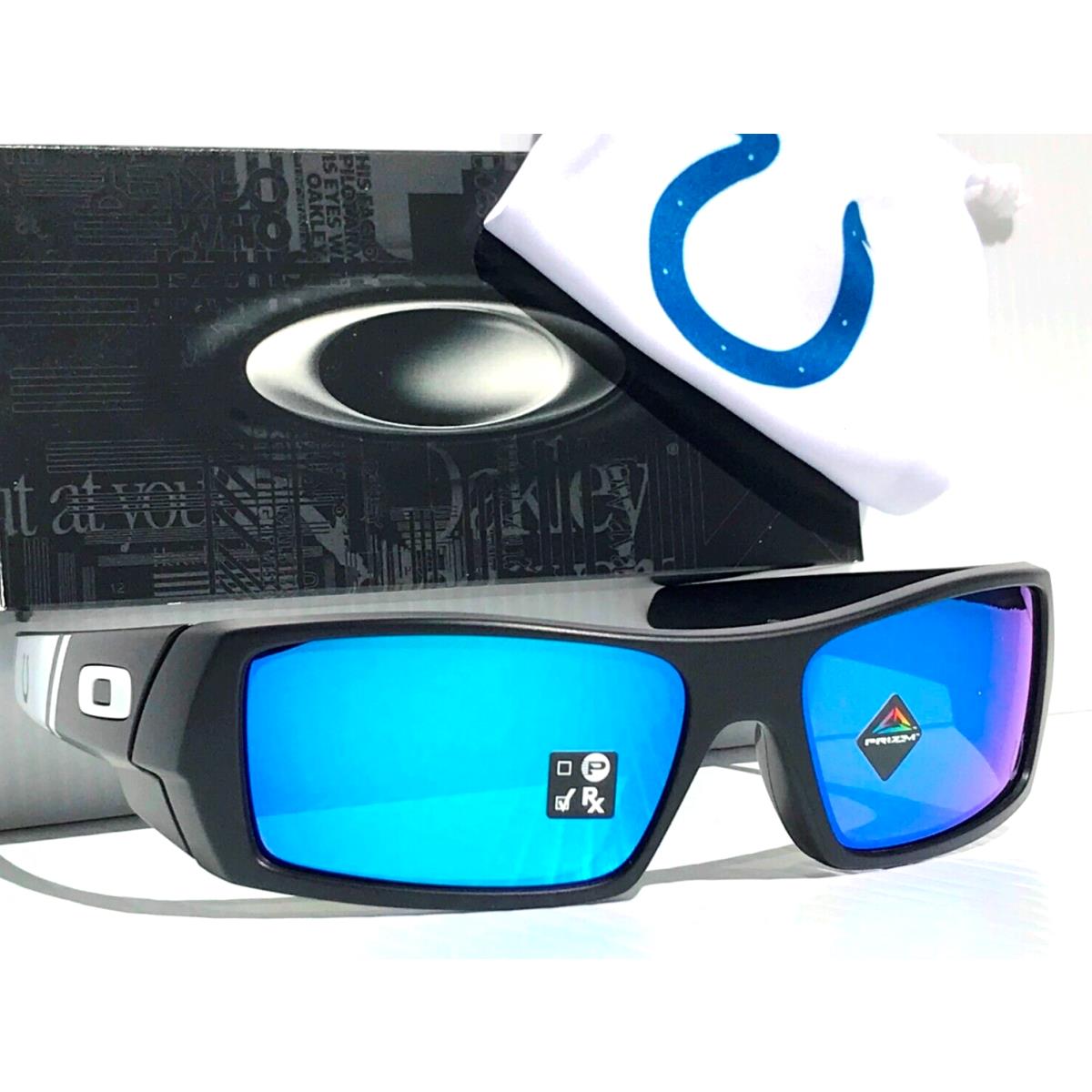 Nfl Oakley Gascan Indiana Colts Matte Black Prizm Sapphire Lens Sunglass 9014-A1