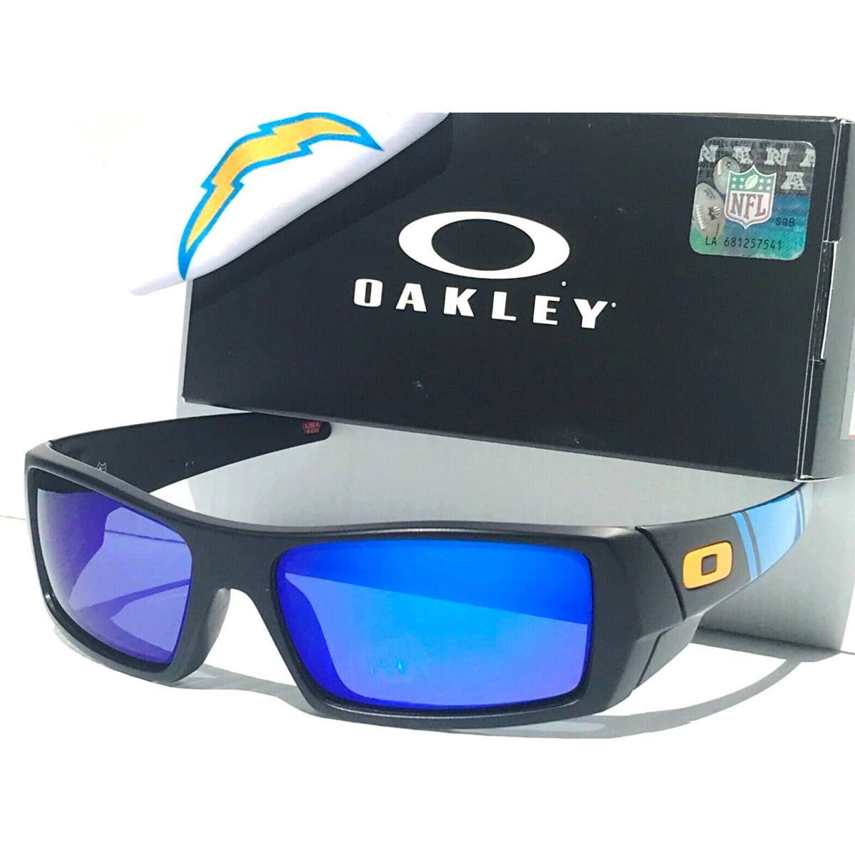 Nfl Oakley Gascan LA Chargers Matte Black Polarized Galaxy Blue Sunglass 9014