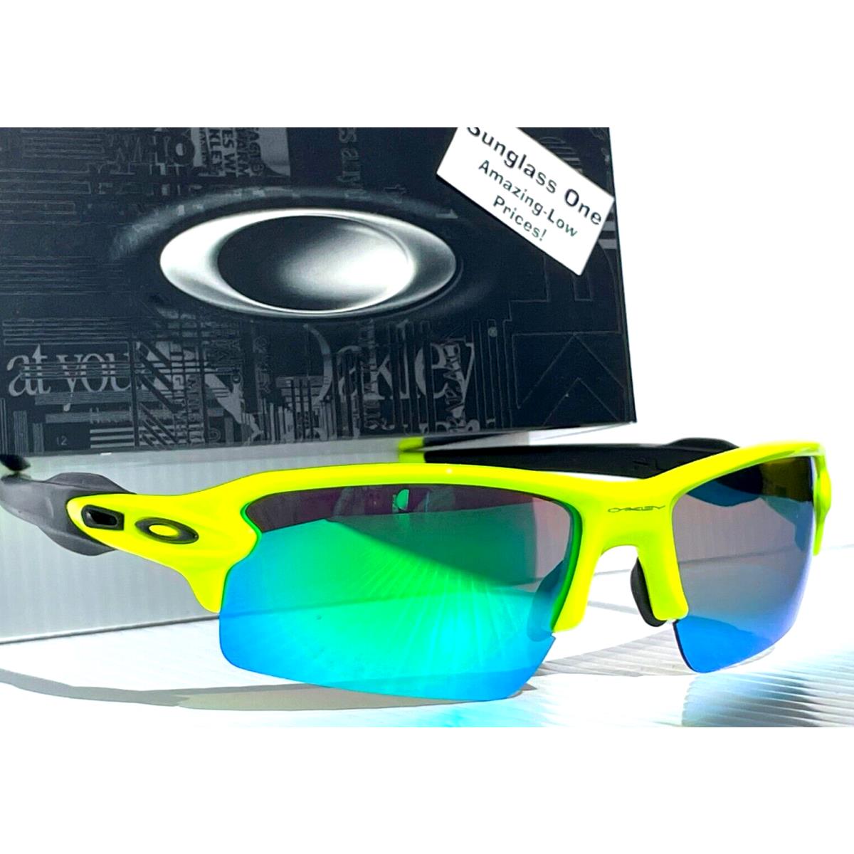 Oakley Flak 2.0 XL Yellow Tennis Ball Polarized Galaxy Jade Lens Sunglass 9188