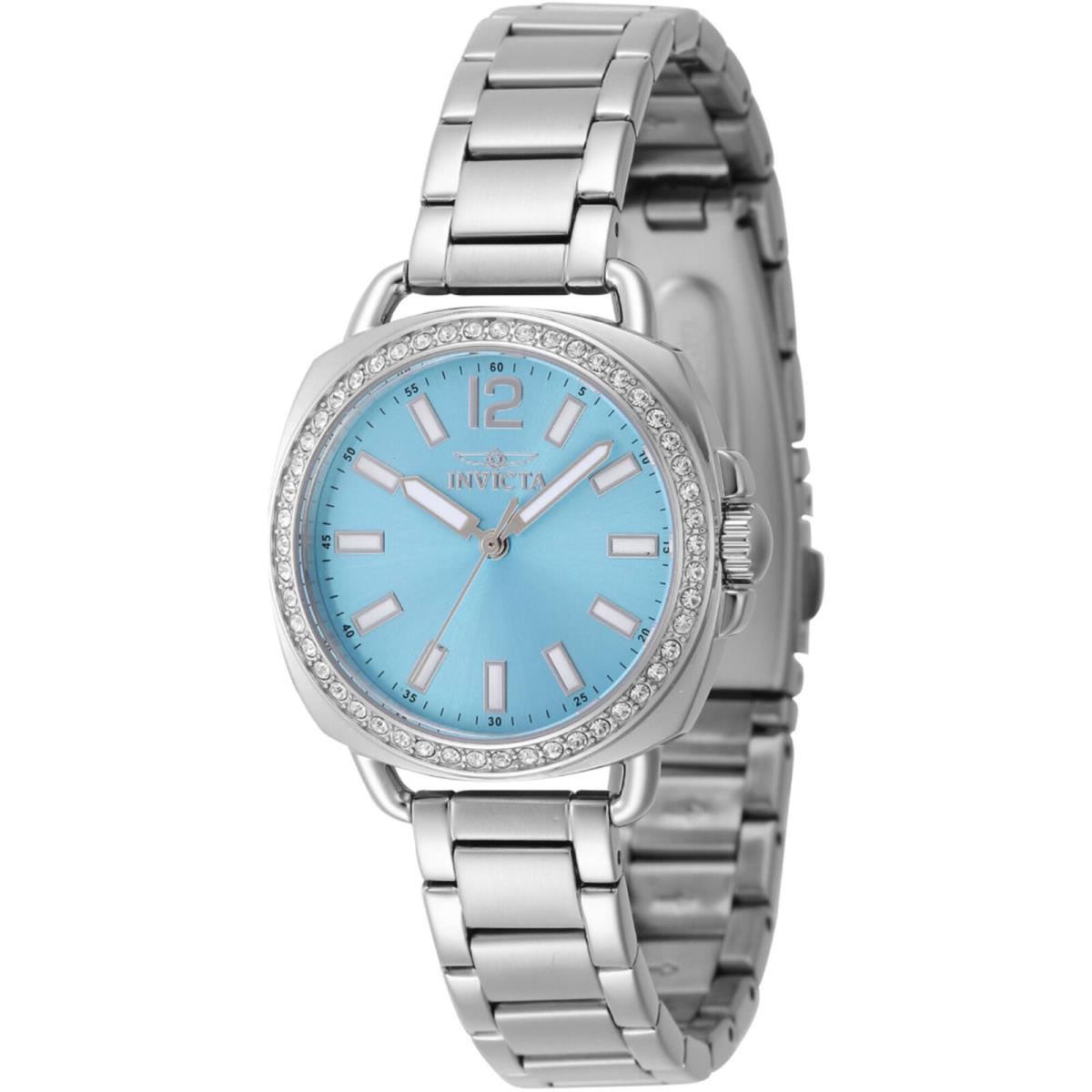 Invicta Women`s Watch Wildflower Crystal Bezel Light Blue Dial Bracelet 47327