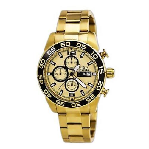 Invicta Specialty Chronograph Gold Plated Stainless Men`s Watch 1016 Boxed