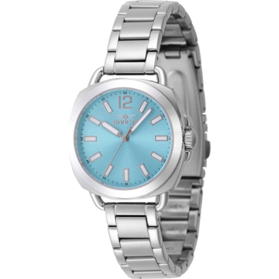 Invicta Wildflower Quartz Light Blue Dial Ladies Watch 47325 - Dial: Light Blue, Band: Silver-tone, Bezel: Silver-tone