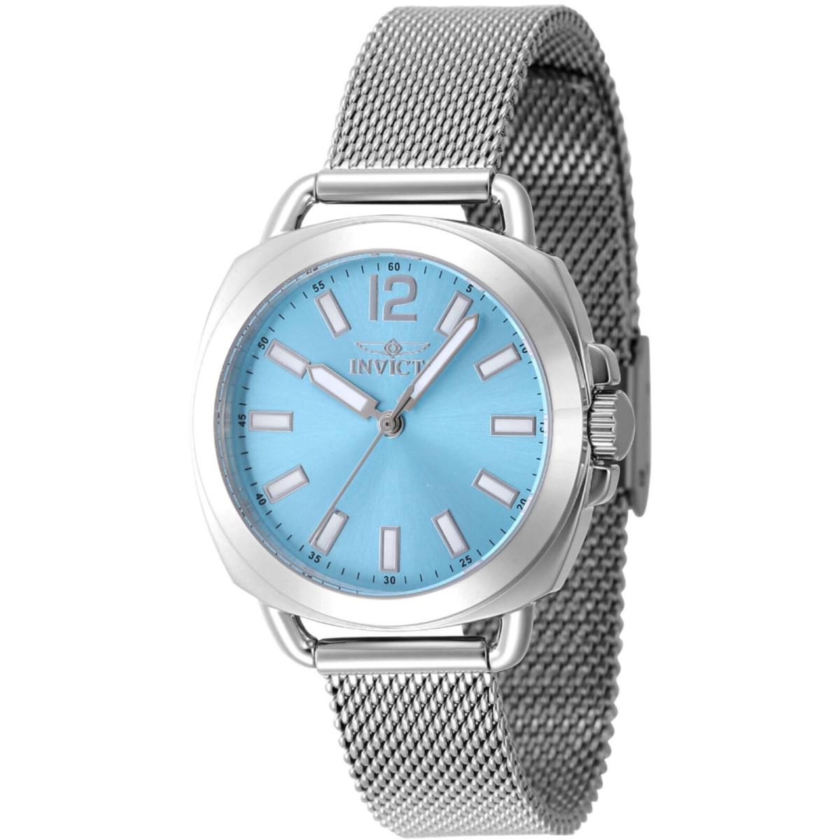 Invicta Women`s Watch Wildflower Cushion Light Blue Dial Mesh Bracelet 47323