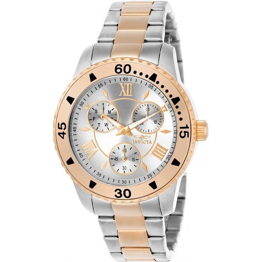 Invicta Pro Diver 38 mm Silver Rose Gold Two-tone Band Ladies Watch 12287