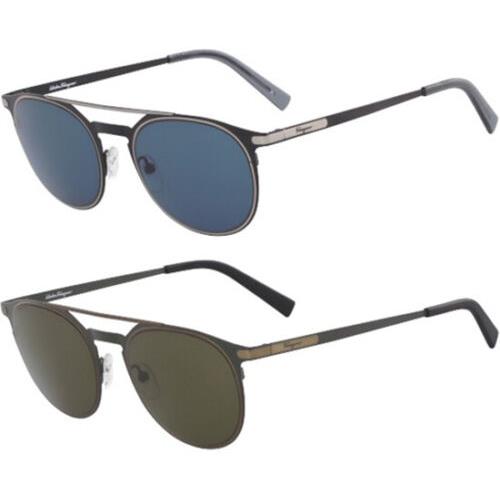 Salvatore Ferragamo Men`s Flat Round Sunglasses - SF186S - Made In Italy