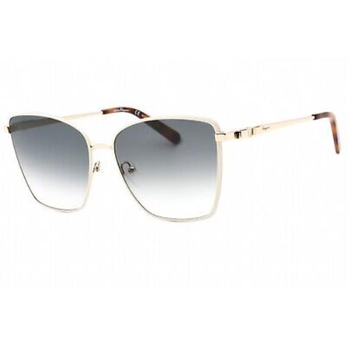 Salvatore Ferragamo SF279S 721 Sunglasses Gold Ivory Frame Blue Gradient