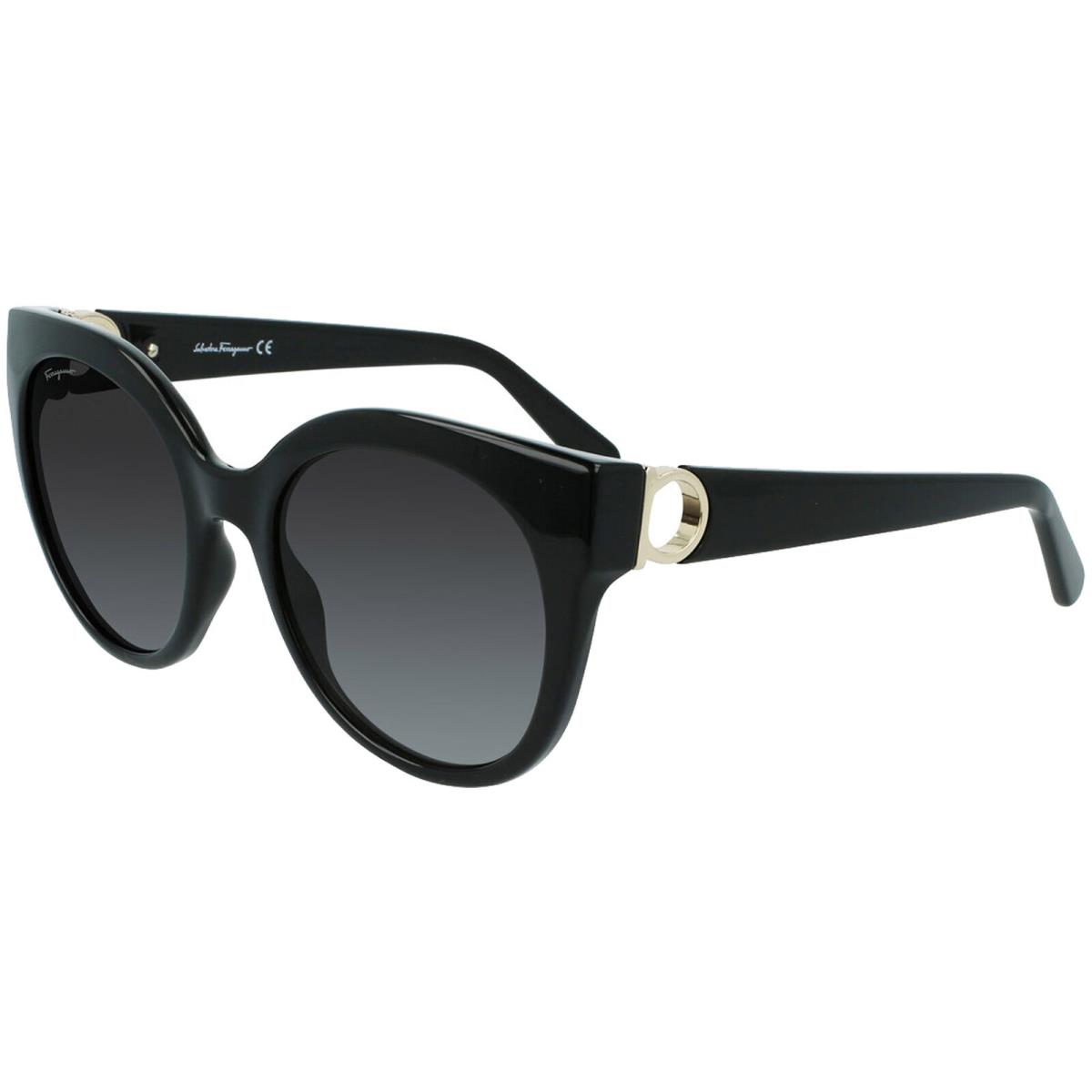 Salvatore Ferragamo Women`s Black Rounded Cat Eye Sunglasses SF1031S 001 Italy