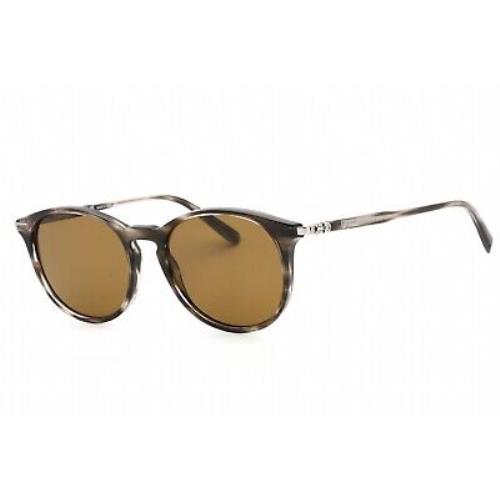 Salvatore Ferragamo SF911S 003 Sunglasses Striped Grey Frame Brown Lenses 53 Mm