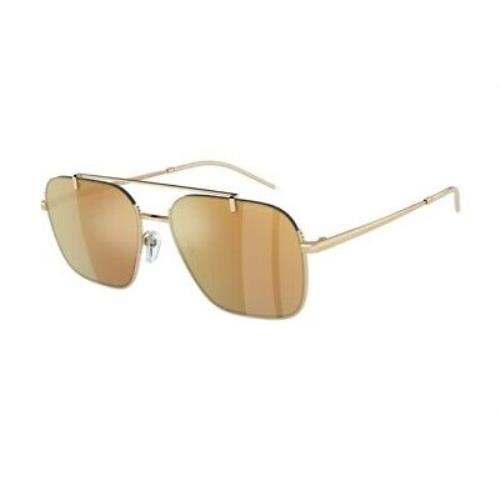 Emporio Armani EA2150 301378 Shiny Gold Dk Violet Mir Silver 57 Men`s Sunglasses