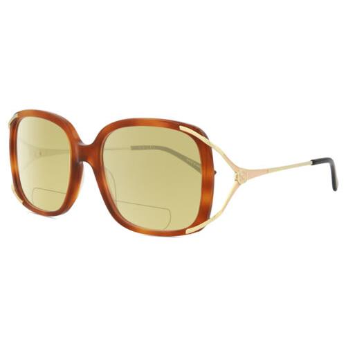Gucci GG0648O-003 Women`s Polarized Bifocal Sunglasses Brown Havana 55 mm 41 Opt Yellow