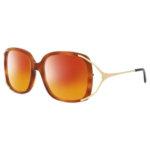 Gucci GG0648O-003 Womens Polarized Sunglasses Brown Havana Gold Black 55mm 4 Opt Red Mirror Polar