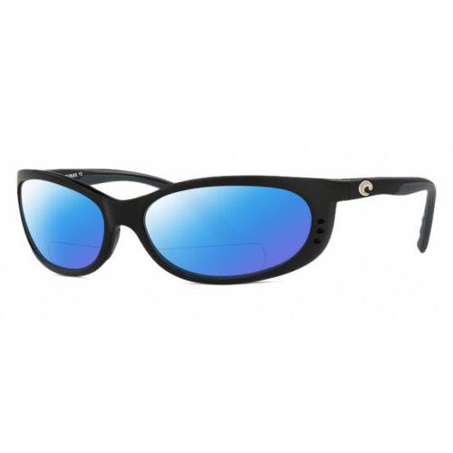 Costa Del Mar Fathom Mens Oval Polarized Bifocal Sunglasses in Black 61mm 41 Opt - Frame: Multicolor, Lens: Blue Mirror