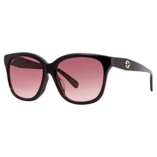 Gucci GG0800SA-002 Womens Square Designer Sunglasses in Black/pink Gradient 56mm
