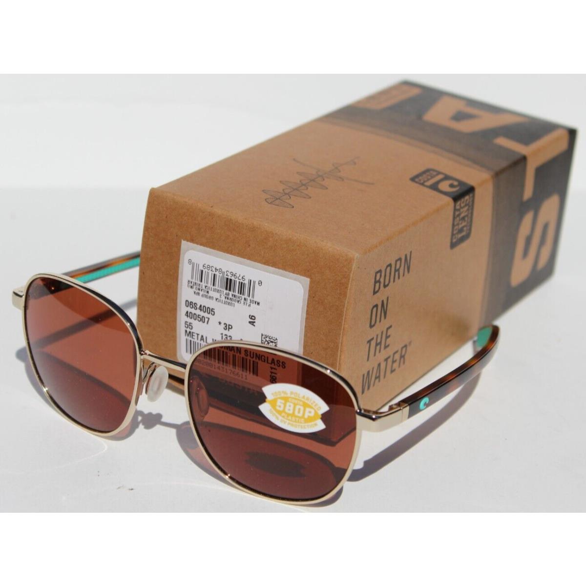 Costa Del Mar Egret Polarized Womens Sunglasses Shiny Gold/copper 580P