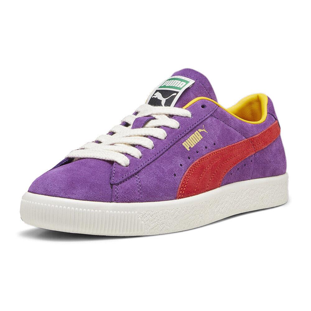 Puma Suede Vintage Lace Up Mens Purple Sneakers Casual Shoes 37492123 - Purple