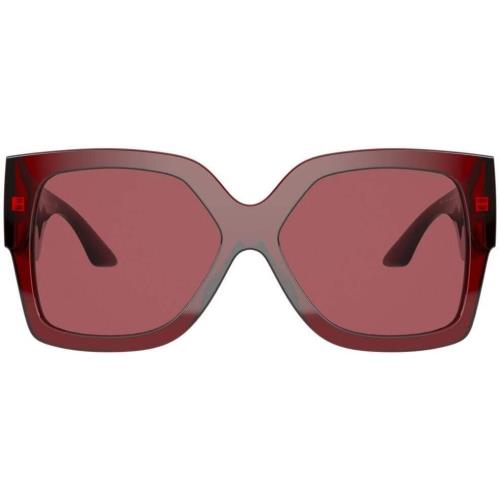 Versace 4402 388/69 Sunglasses Women`s Transparent Red/dark Violet Lenses 59mm