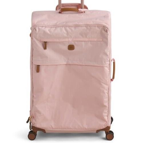 Brics 30in Pink Leather Detail Soft Case X Bag 8 Wheel Spinner