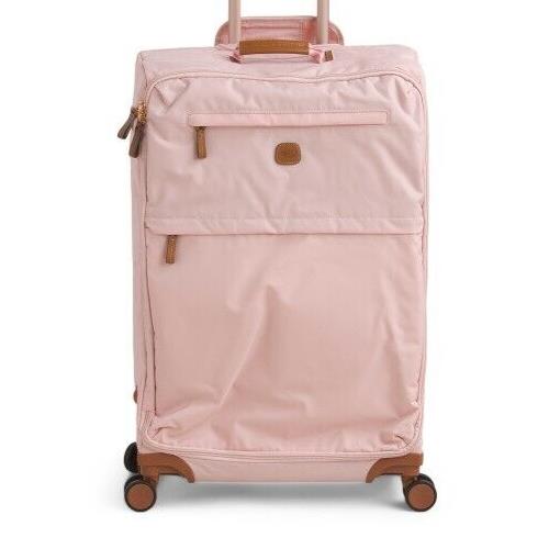 Brics 27in Pink Leather Detail Soft Case X Bag 8 Wheel Spinner