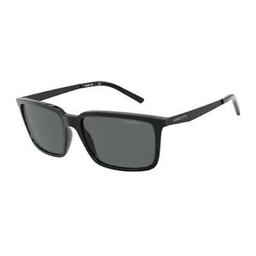 Arnette AN4270 41/87 Rectangle Shiny Black Dark Grey 56 mm Men`s Sunglasses