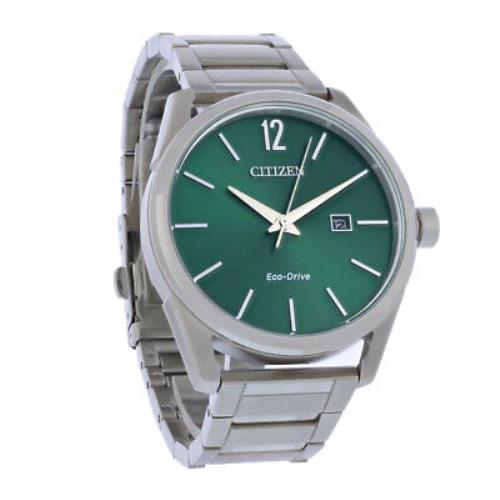 Citizen Eco Drive Cto Stainless Steel Green Dial Mens Watch BM7410-51X