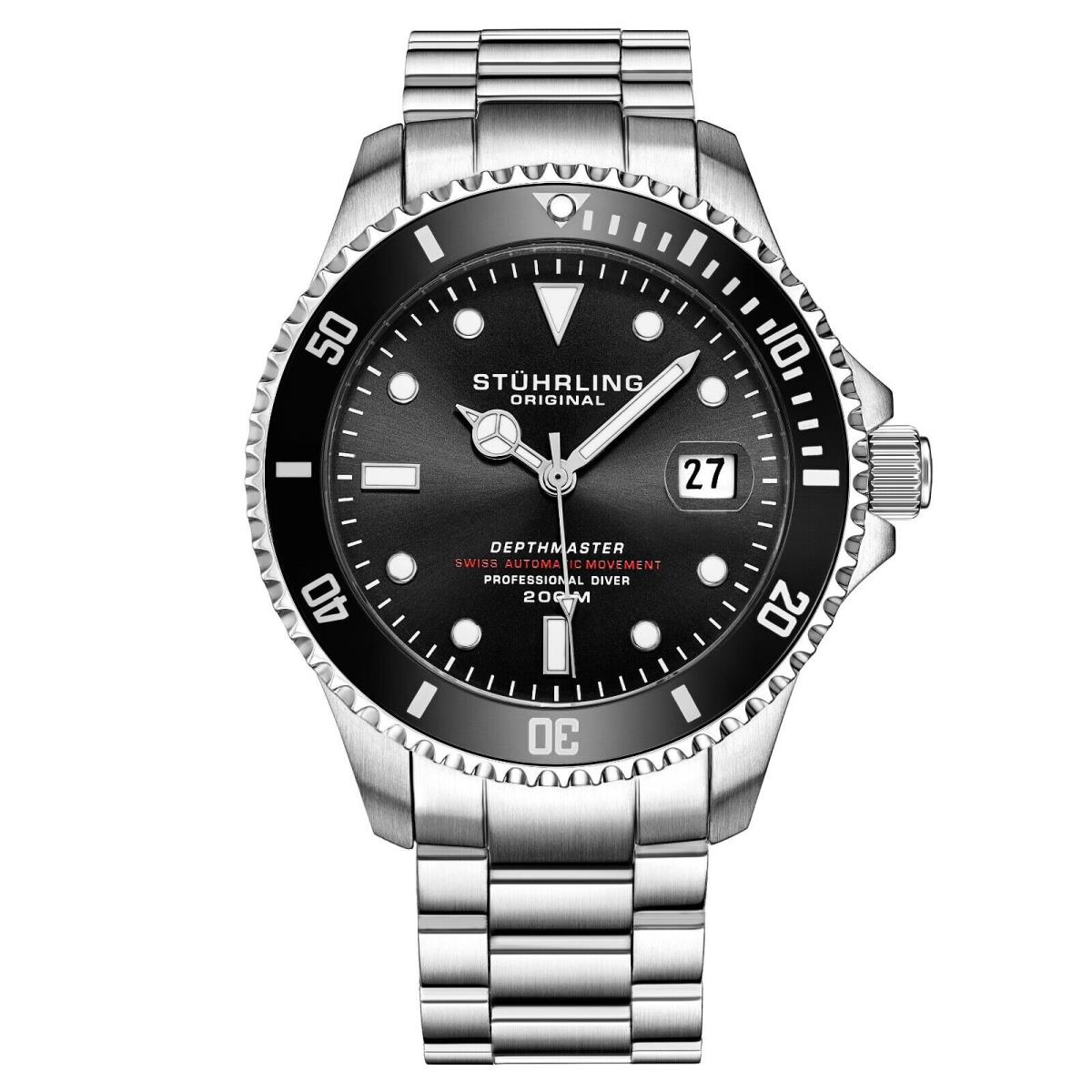 Stuhrling Men`s Automatic 883 Depthmaster Professional Dive Watch