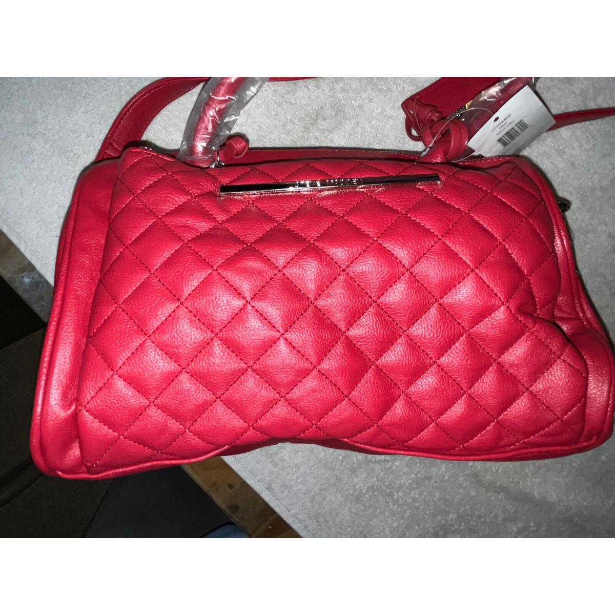 Nwt- Steve Madden Red Quilted Satchel/crossbody Purse