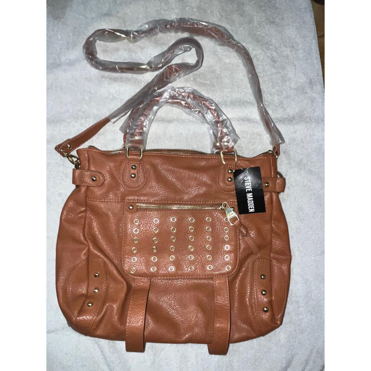 Nwt- Steve Madden Satchel/ Cognac Crossbody/ Brown Gold