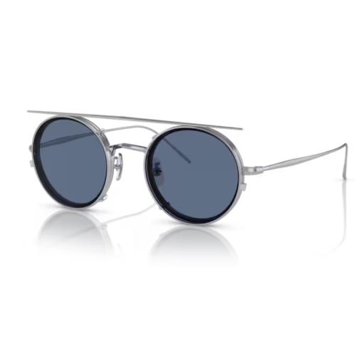 Oliver Peoples 0OV1292T G.pont 5315 Brushed Chrome Men`s Eyeglasses with Clip-on - Frame: , Lens: