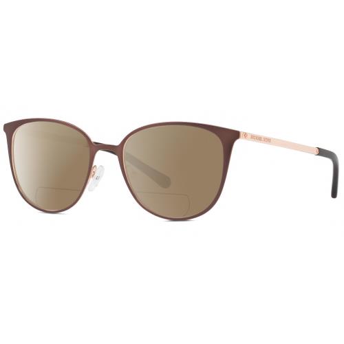 Michael Kors MK3017 Cat Eye Polarized Bifocal Sunglass Copper Gold Tortoise 51mm Brown