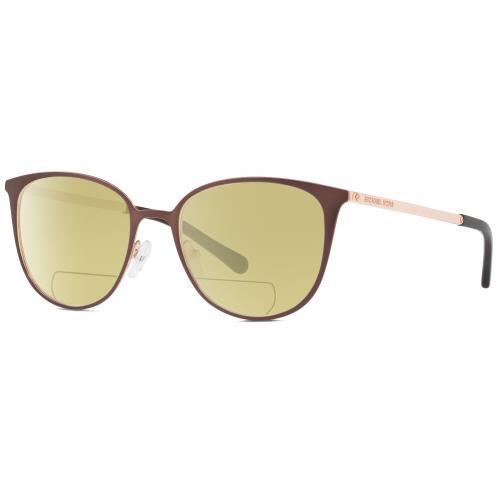 Michael Kors MK3017 Cat Eye Polarized Bifocal Sunglass Copper Gold Tortoise 51mm Yellow