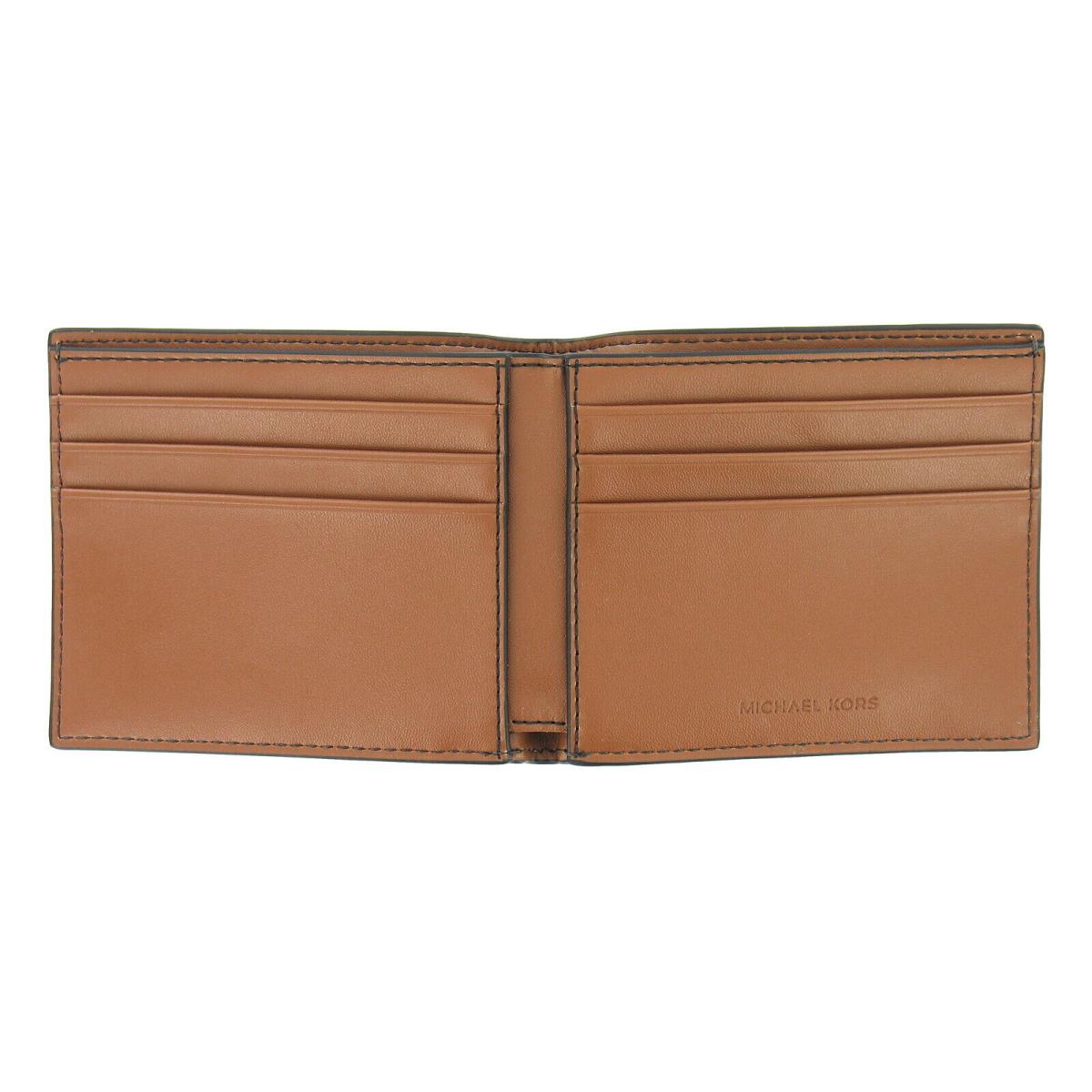 Michael Kors `andy` Mens Leather Slim Billfold Bi-fold Wallet Luggage