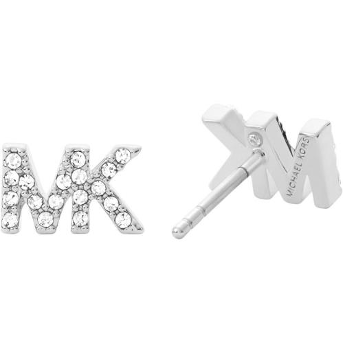 Michael Kors Silver Tone Crystal Pave Stud Earrings MKJ7633