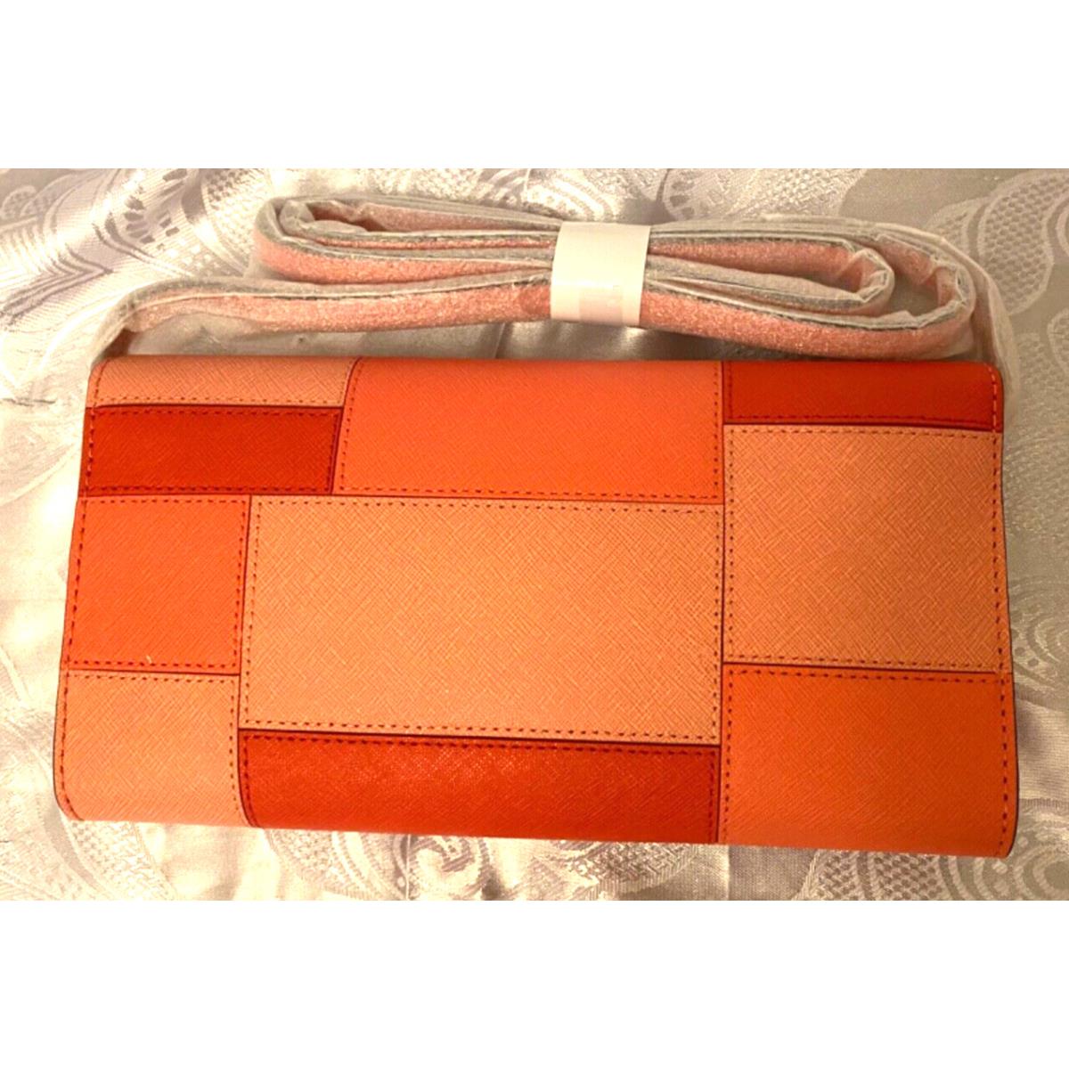 Michael Kors Cynthia Pink Grapefruit LG Clutch Leather Handbag