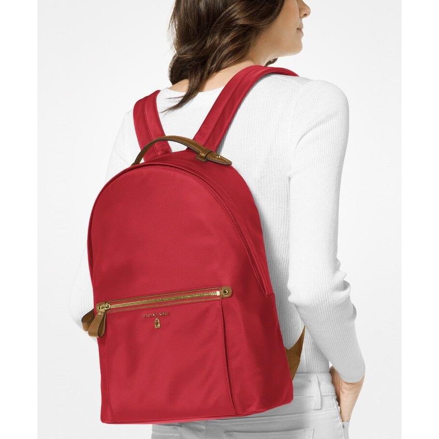 Michael Kors Kelsey Zip Large Backpack Bright Red Nylon