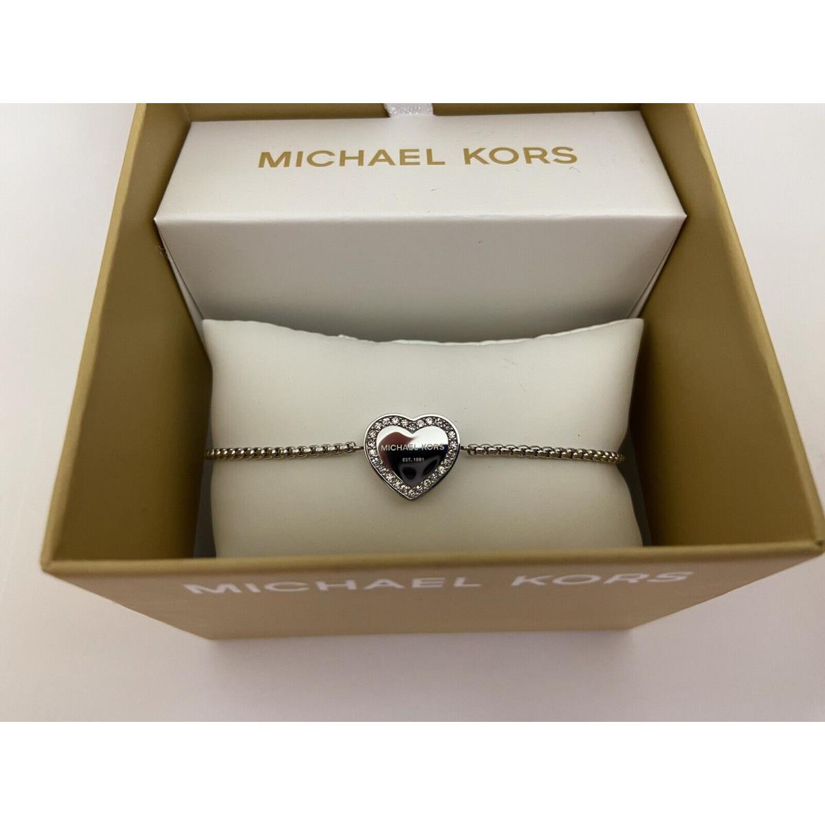 Michael Kors Slider Bracelet Heritage Silver Crystal Heart MKJX5390040