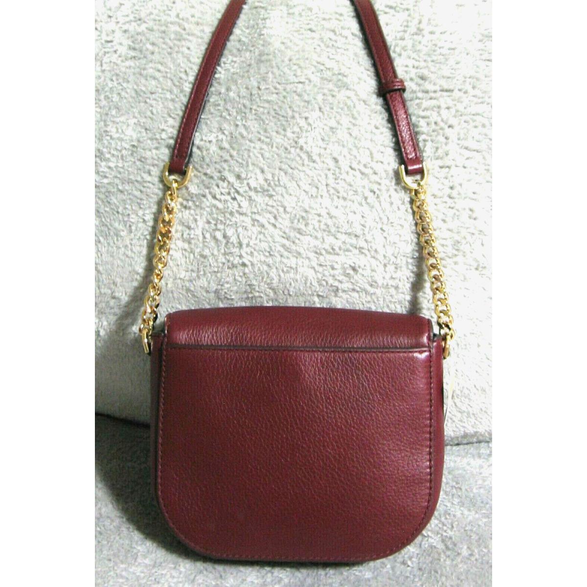 Michael Kors Small Wine Red Leather Messenger Crossbody Sling Shoulder Bag